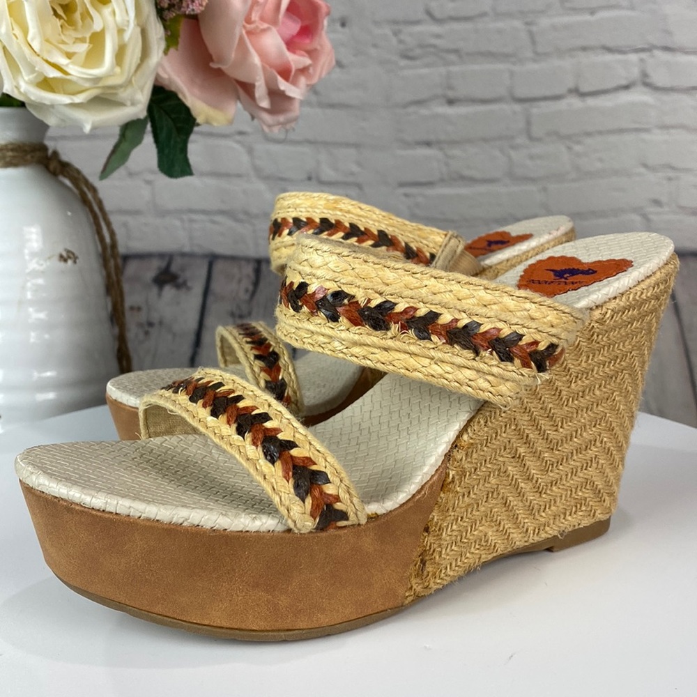 ROCKETDOG Brown/Rust/Tan/Cream Wedges